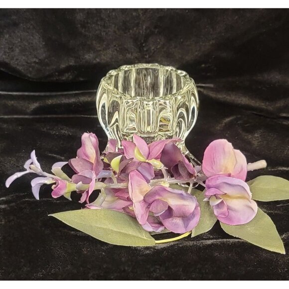 Vintage Jeannette Glass National Pattern Three-Toed Clear Glass Candleholder - Picture 14 of 14
